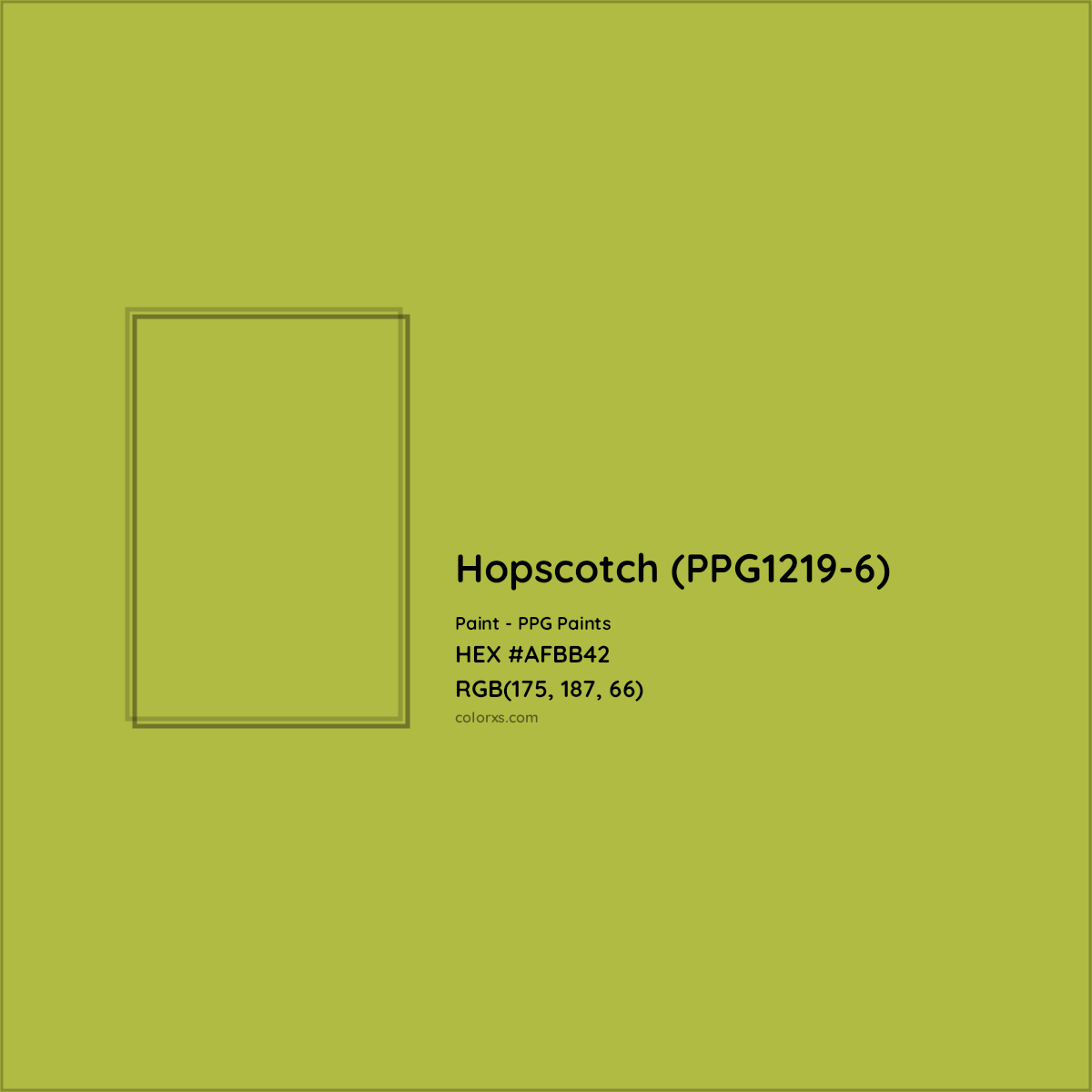 HEX #AFBB42 Hopscotch (PPG1219-6) Paint PPG Paints - Color Code