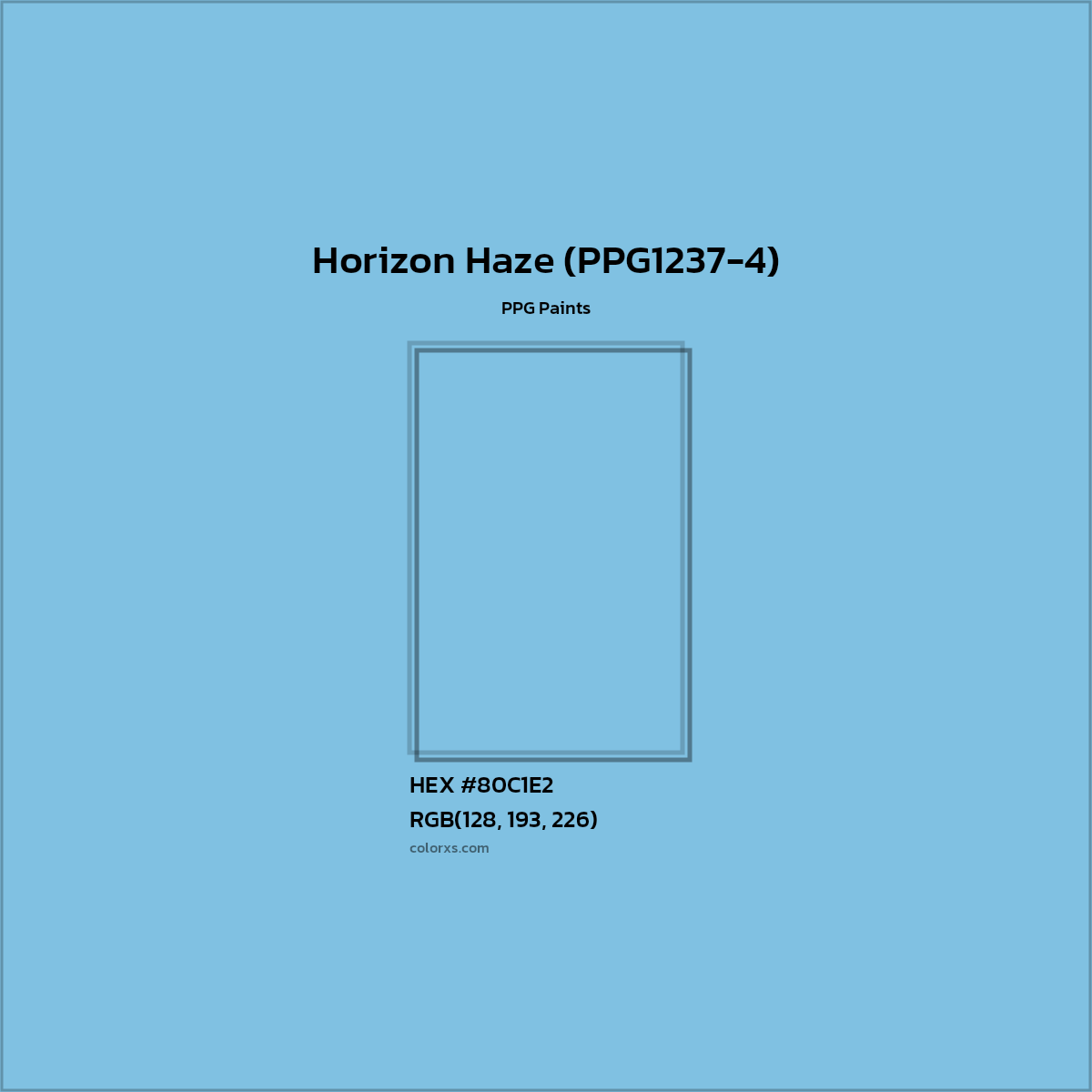 HEX #80C1E2 Horizon Haze (PPG1237-4) Paint PPG Paints - Color Code