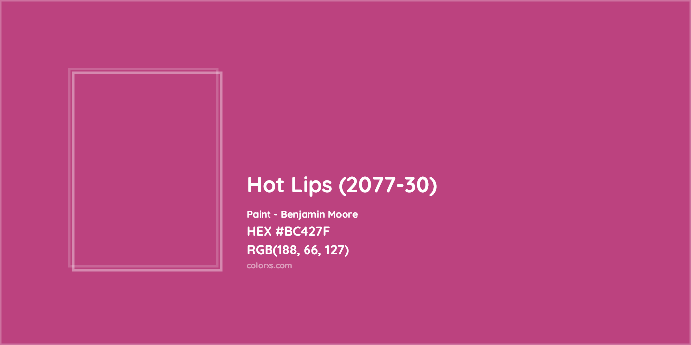 HEX #BC427F Hot Lips (2077-30) Paint Benjamin Moore - Color Code