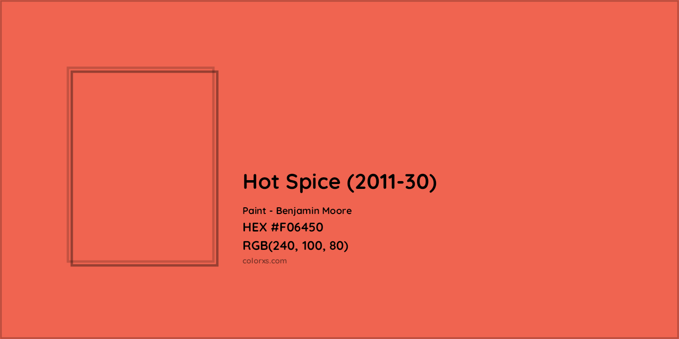 HEX #F06450 Hot Spice (2011-30) Paint Benjamin Moore - Color Code