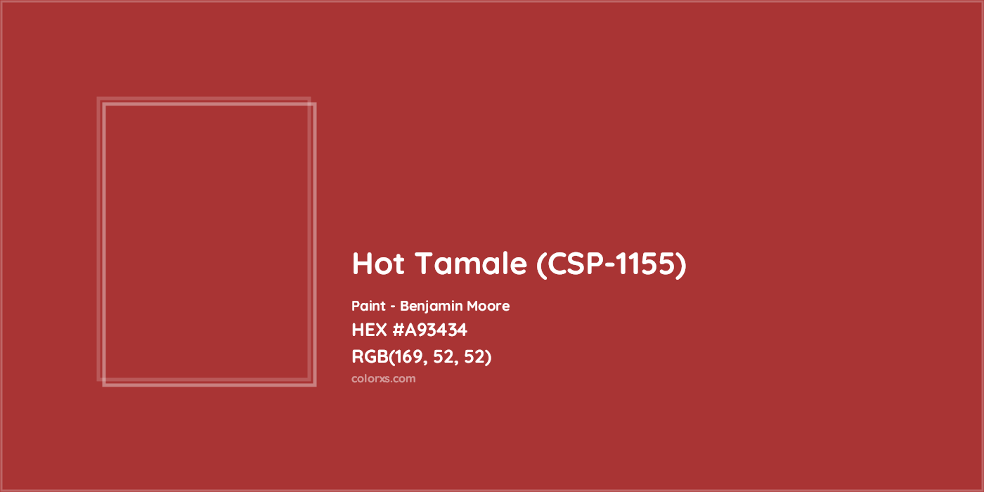 HEX #A93434 Hot Tamale (CSP-1155) Paint Benjamin Moore - Color Code
