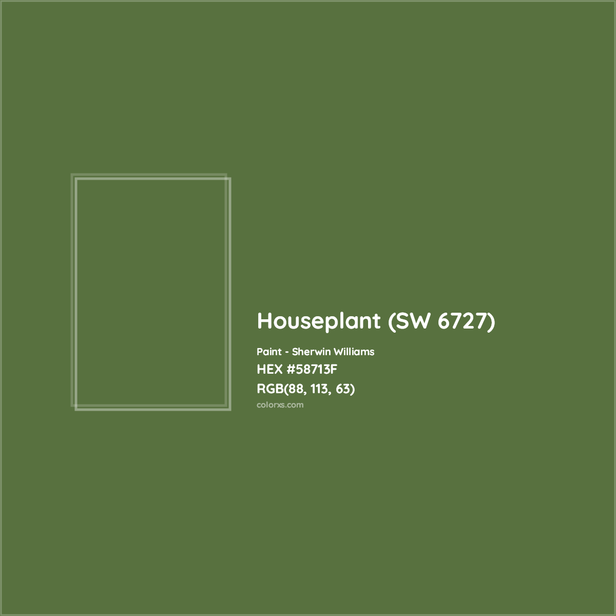 HEX #58713F Houseplant (SW 6727) Paint Sherwin Williams - Color Code