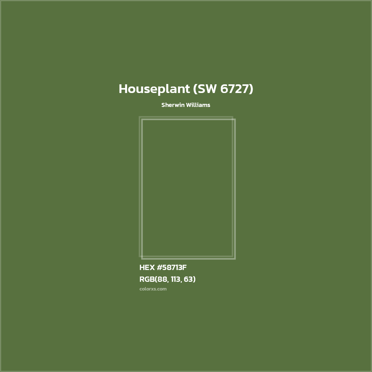 HEX #58713F Houseplant (SW 6727) Paint Sherwin Williams - Color Code