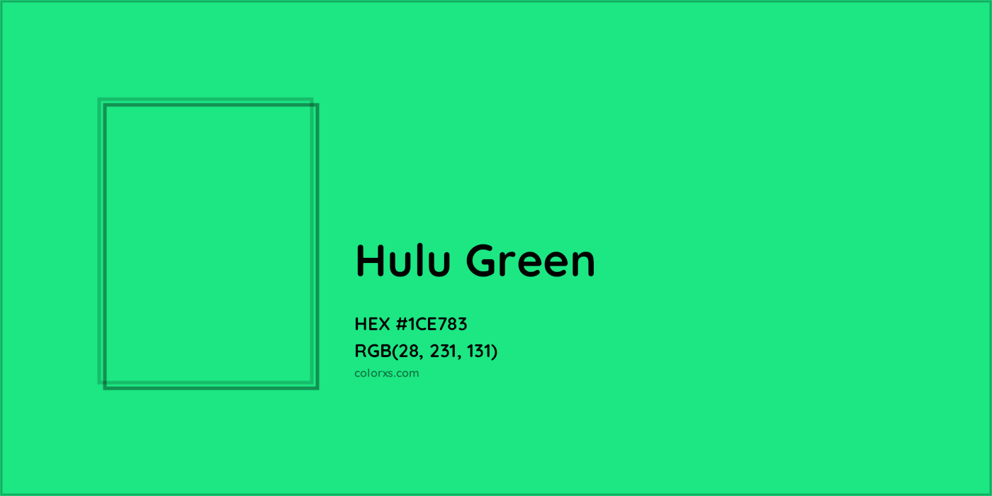 HEX #1CE783 Hulu Green Other Brand - Color Code