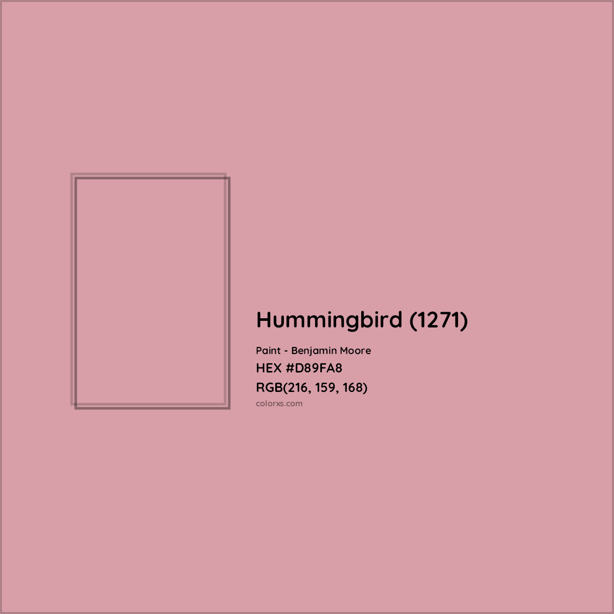 HEX #D89FA8 Hummingbird (1271) Paint Benjamin Moore - Color Code