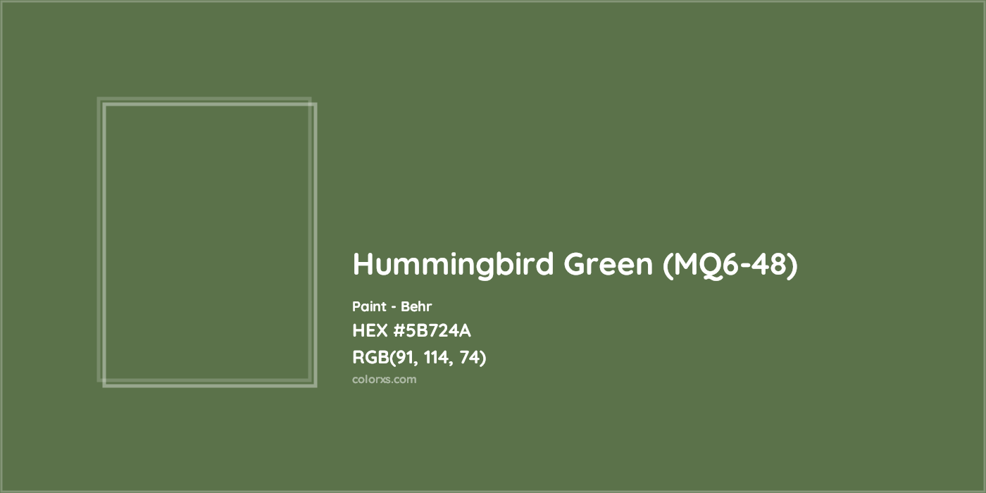 HEX #5B724A Hummingbird Green (MQ6-48) Paint Behr - Color Code