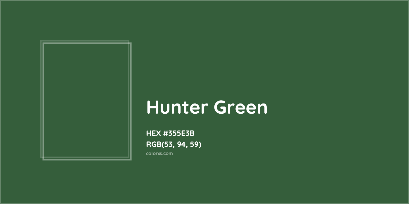 HEX #355E3B Hunter Green Color - Color Code