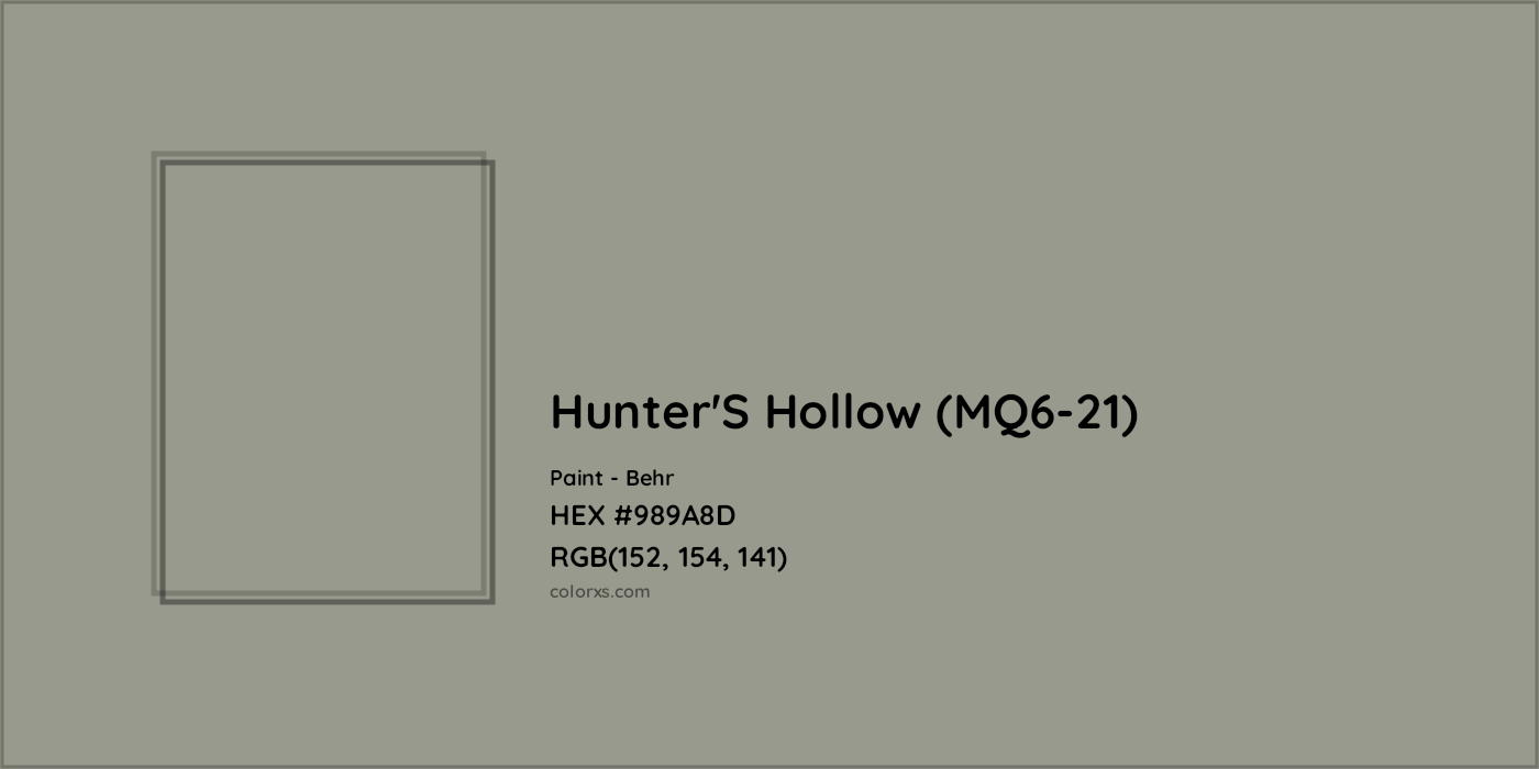 HEX #989A8D Hunter'S Hollow (MQ6-21) Paint Behr - Color Code