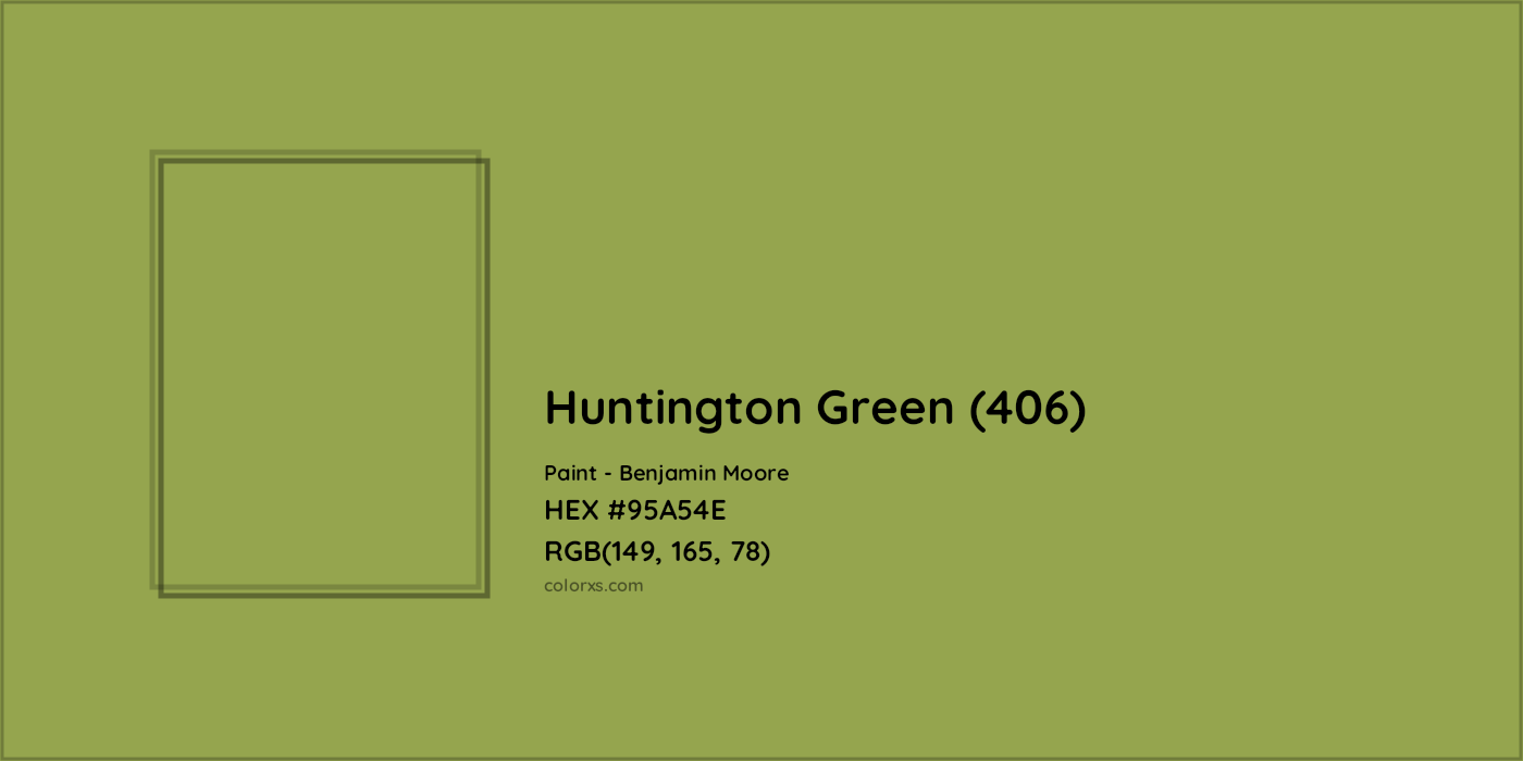 HEX #95A54E Huntington Green (406) Paint Benjamin Moore - Color Code