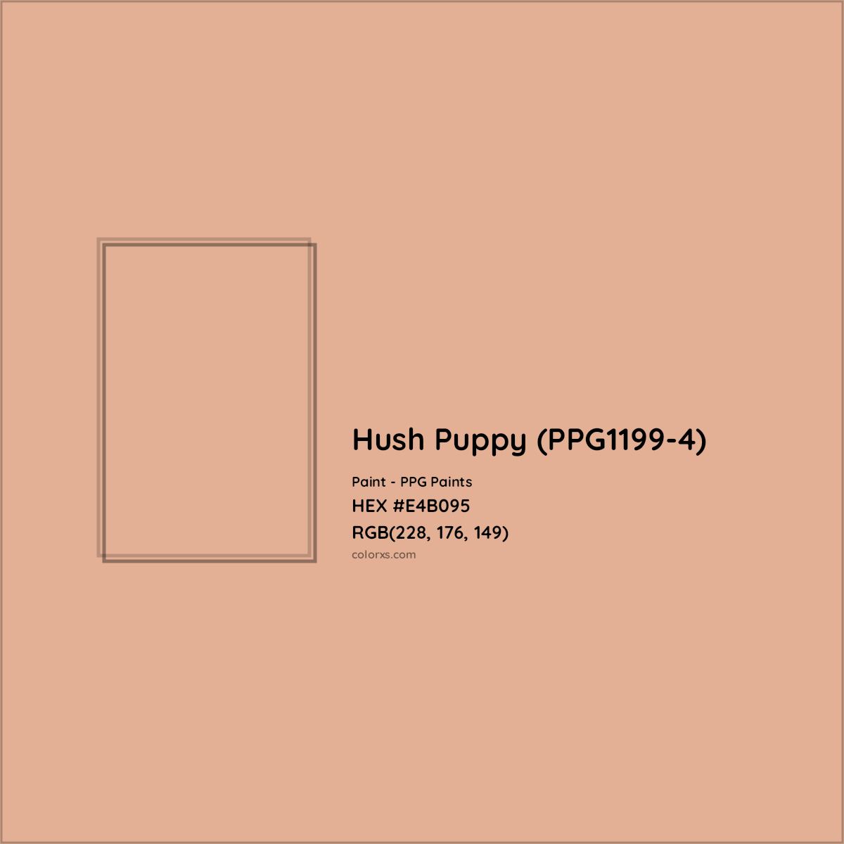 HEX #E4B095 Hush Puppy (PPG1199-4) Paint PPG Paints - Color Code