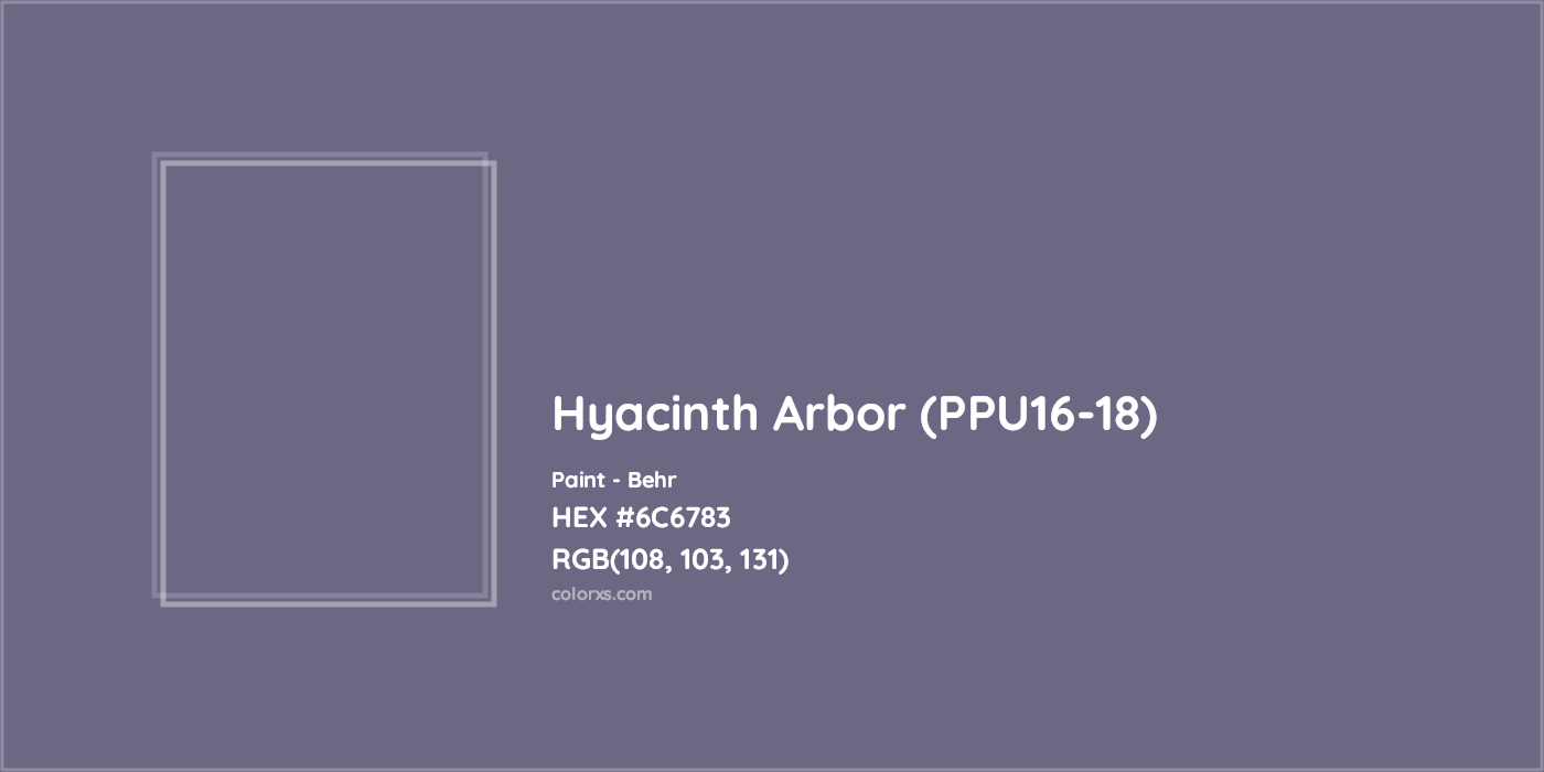HEX #6C6783 Hyacinth Arbor (PPU16-18) Paint Behr - Color Code