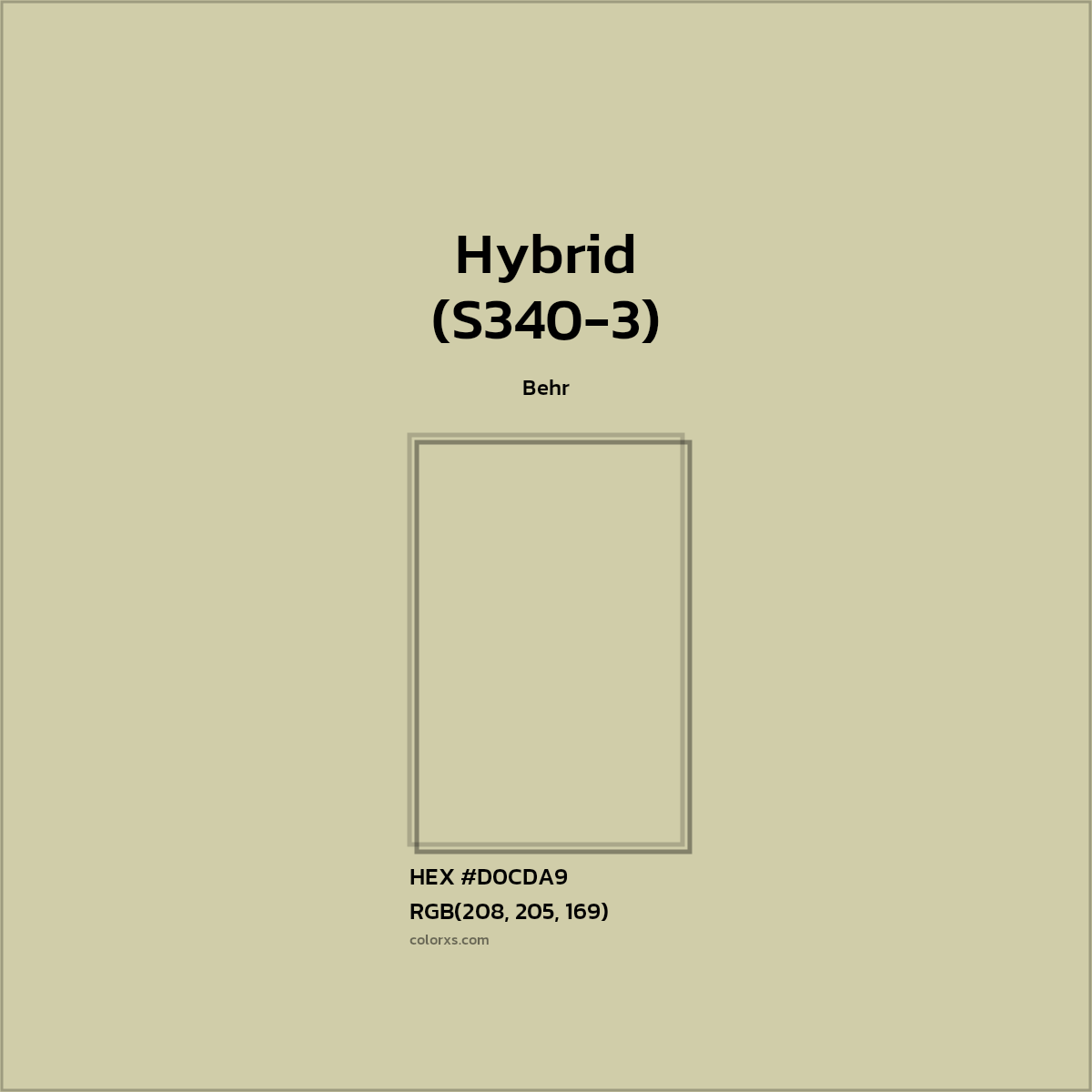 HEX #D0CDA9 Hybrid (S340-3) Paint Behr - Color Code