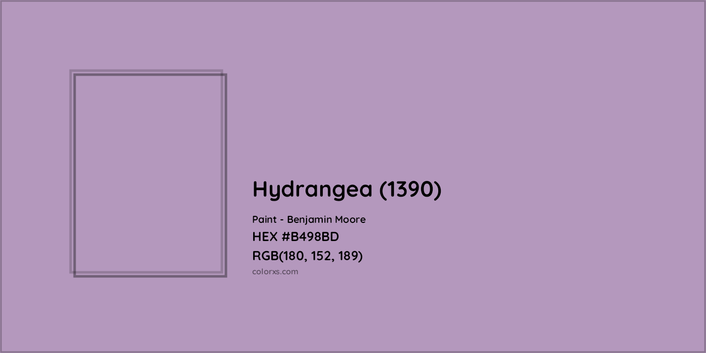 HEX #B498BD Hydrangea (1390) Paint Benjamin Moore - Color Code