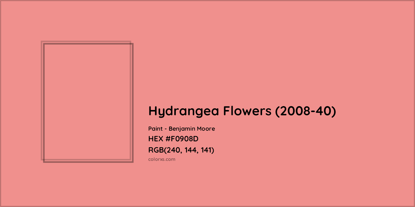 HEX #F0908D Hydrangea Flowers (2008-40) Paint Benjamin Moore - Color Code