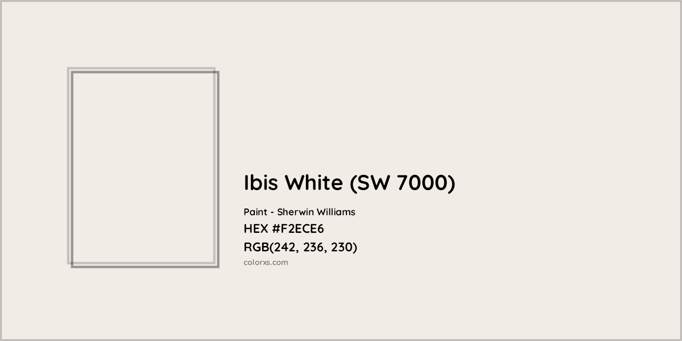 HEX #F2ECE6 Ibis White (SW 7000) Paint Sherwin Williams - Color Code