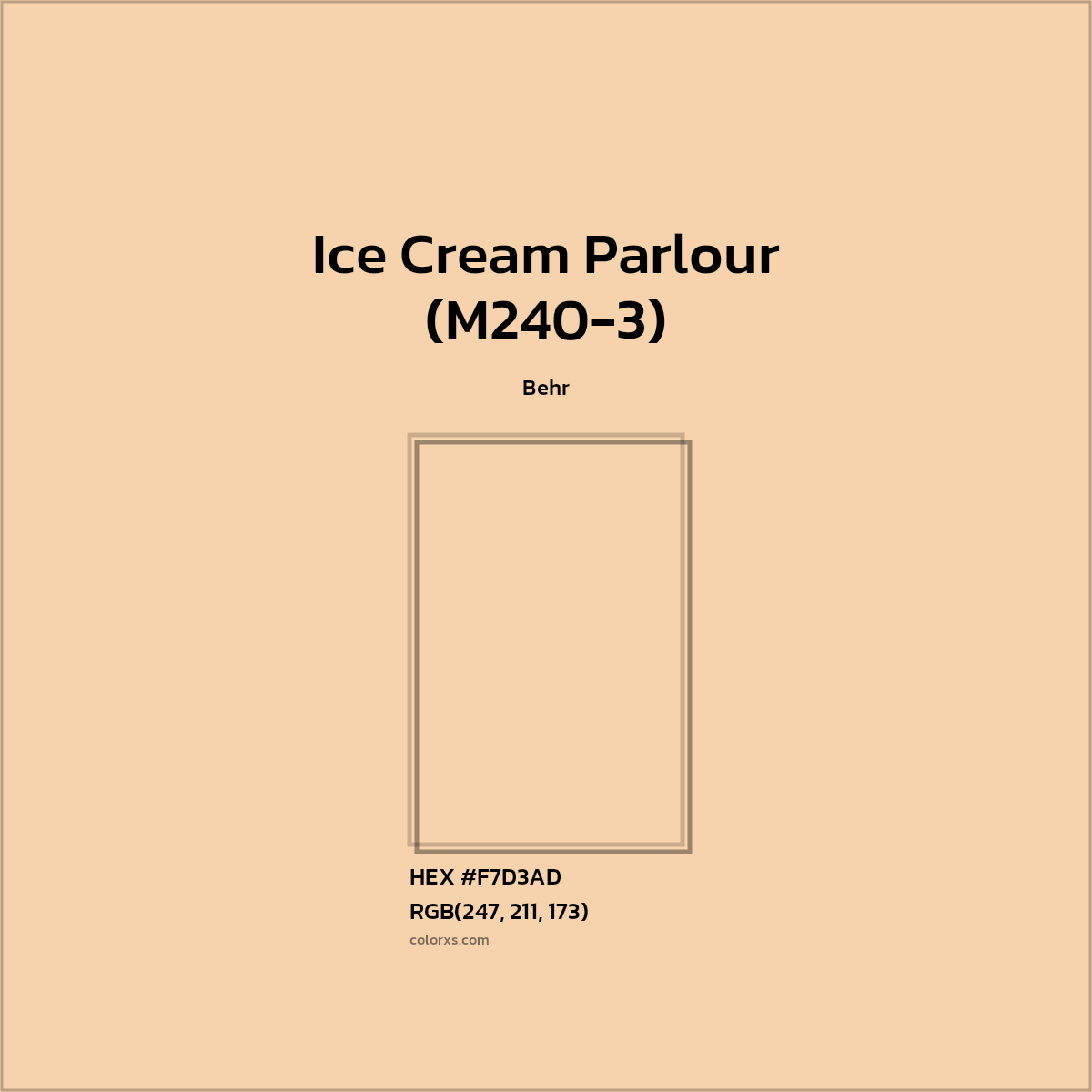 HEX #F7D3AD Ice Cream Parlour (M240-3) Paint Behr - Color Code