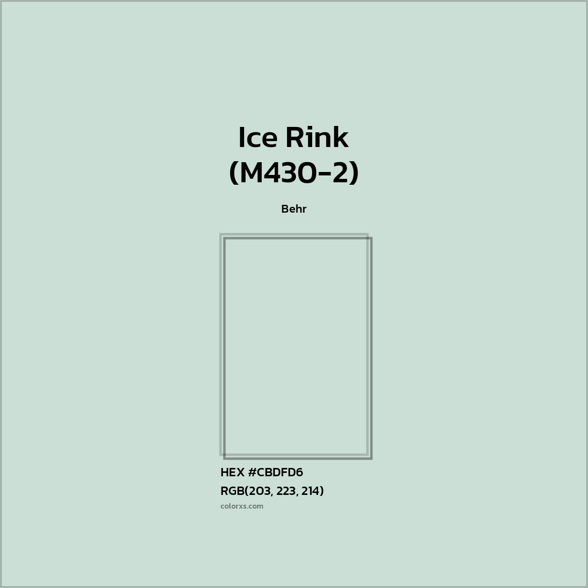 HEX #CBDFD6 Ice Rink (M430-2) Paint Behr - Color Code