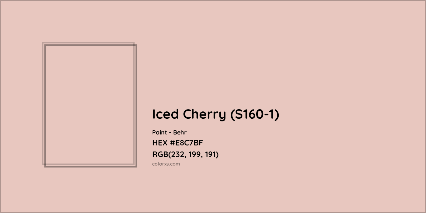 HEX #E8C7BF Iced Cherry (S160-1) Paint Behr - Color Code