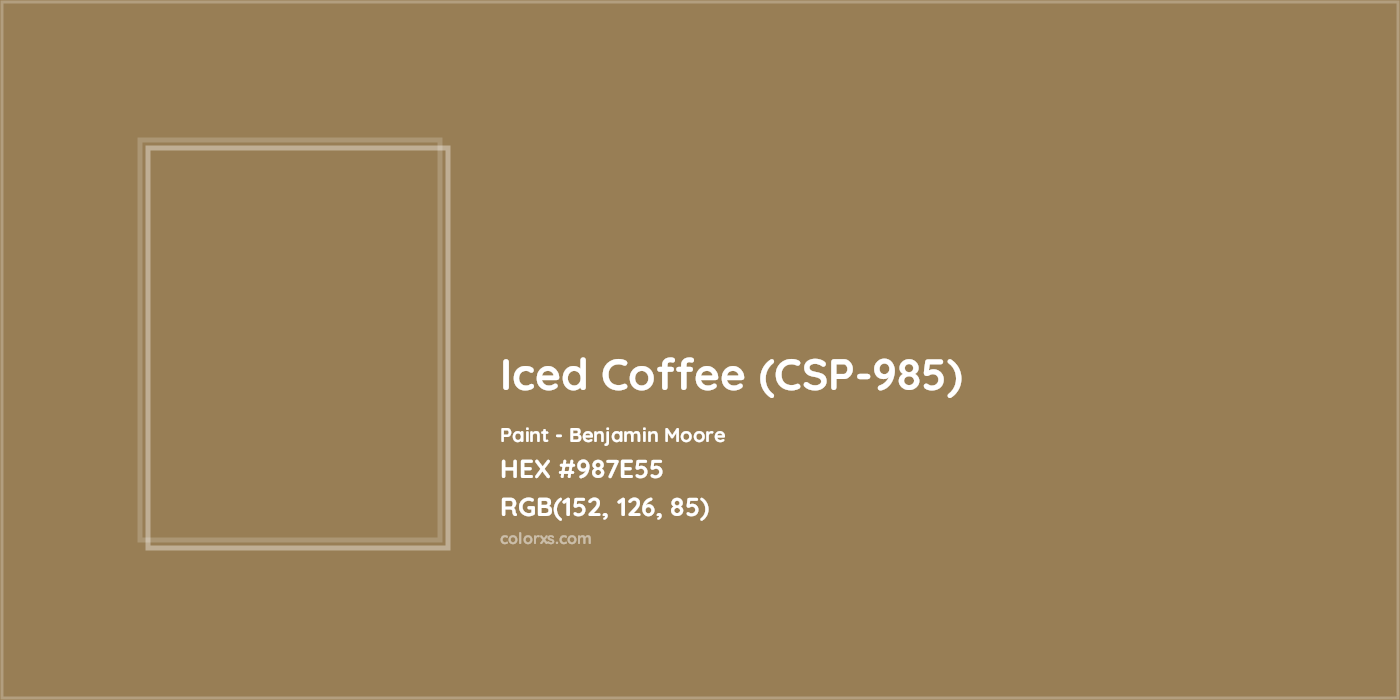 HEX #987E55 Iced Coffee (CSP-985) Paint Benjamin Moore - Color Code
