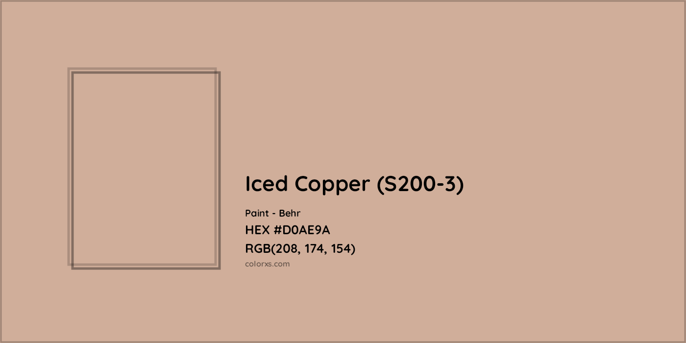 HEX #D0AE9A Iced Copper (S200-3) Paint Behr - Color Code