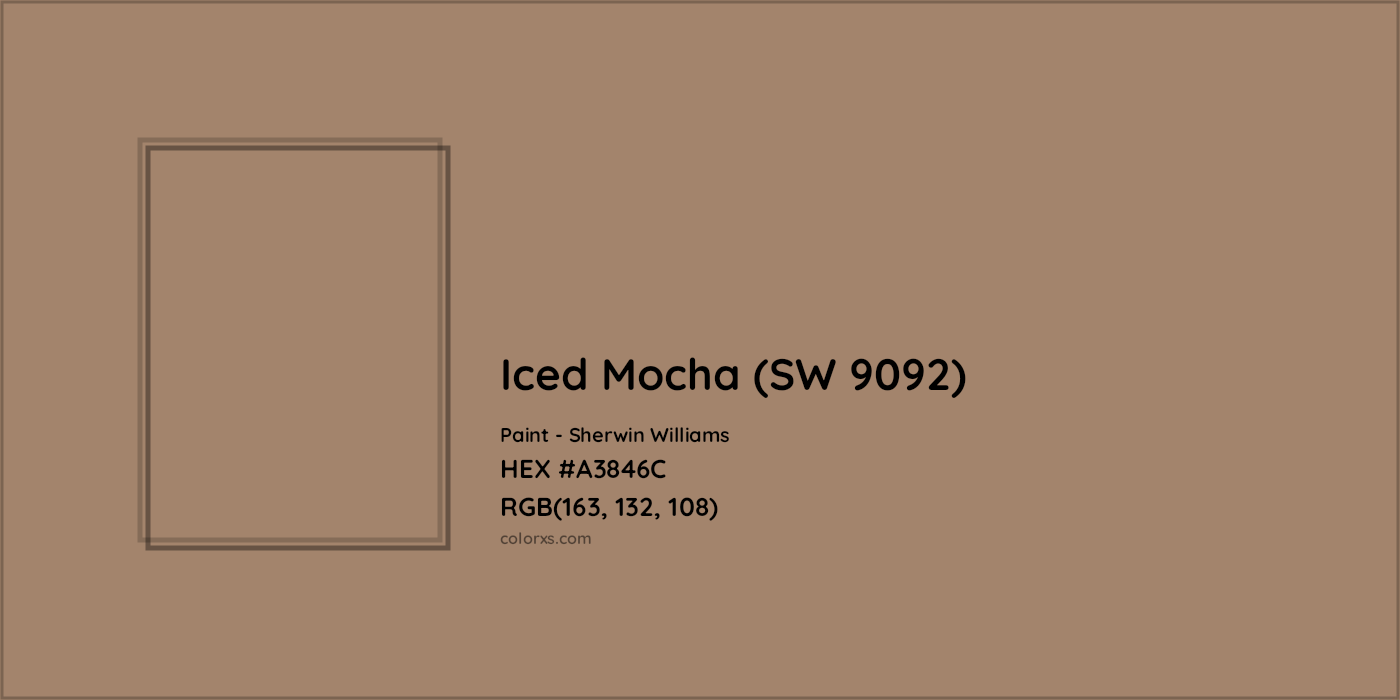 HEX #A3846C Iced Mocha (SW 9092) Paint Sherwin Williams - Color Code