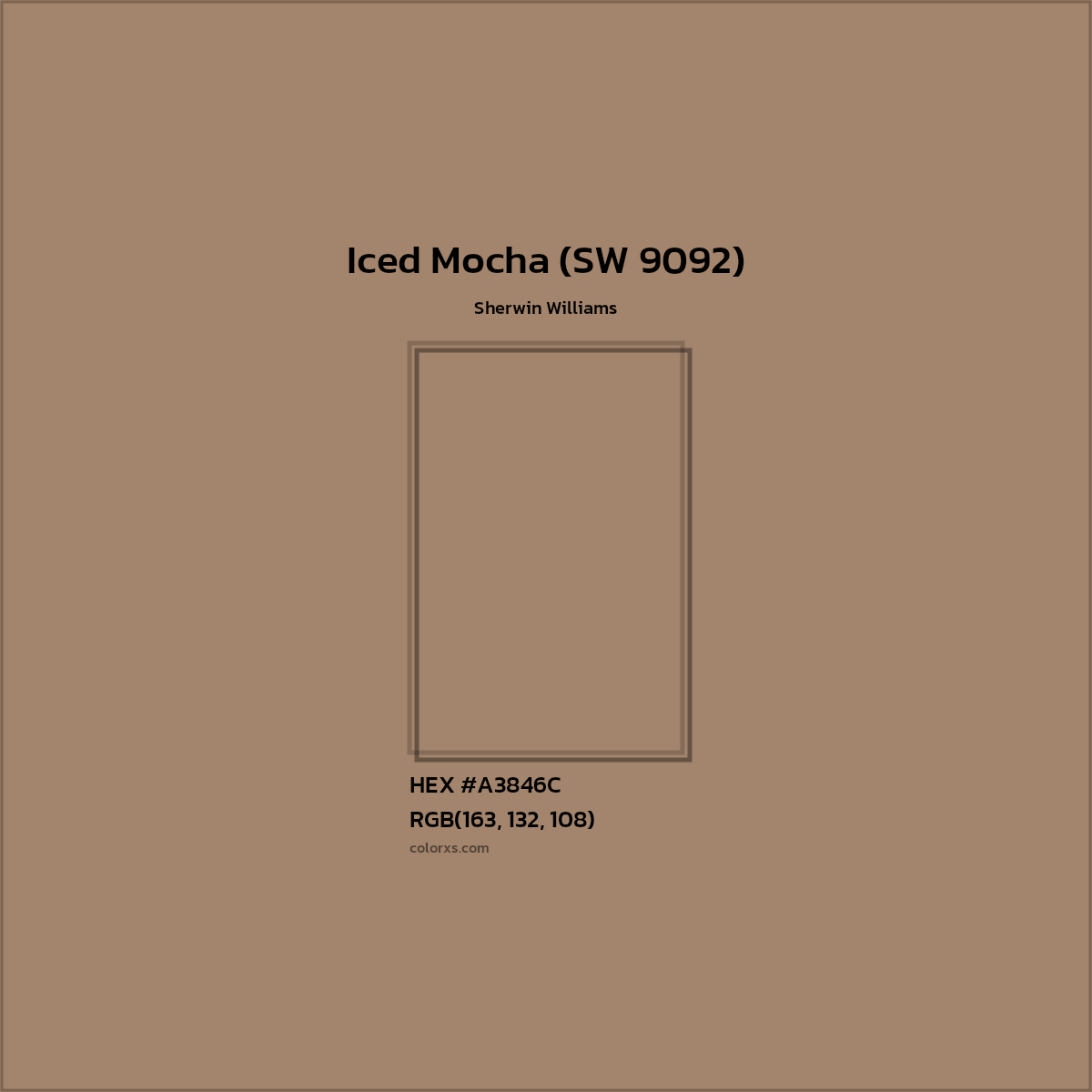 HEX #A3846C Iced Mocha (SW 9092) Paint Sherwin Williams - Color Code