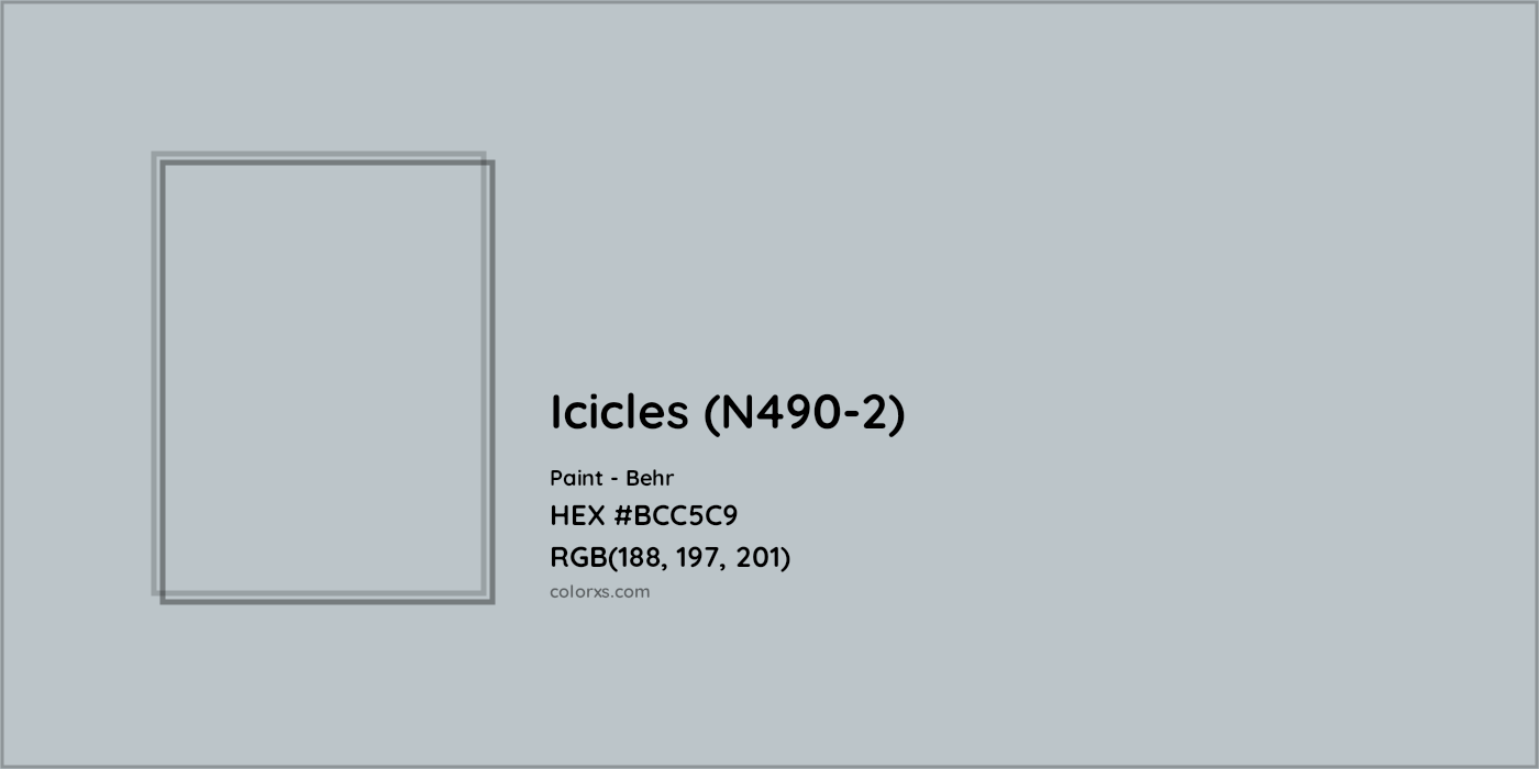 HEX #BCC5C9 Icicles (N490-2) Paint Behr - Color Code
