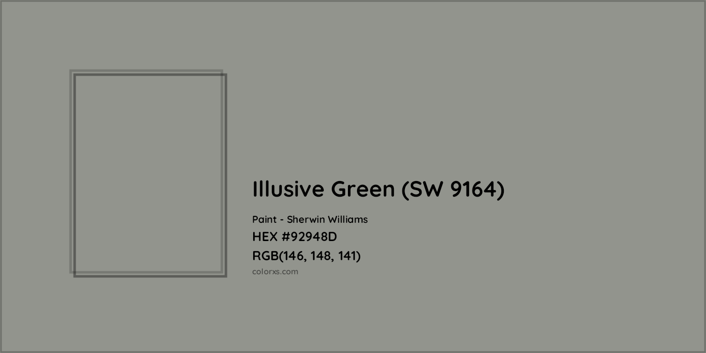 HEX #92948D Illusive Green (SW 9164) Paint Sherwin Williams - Color Code