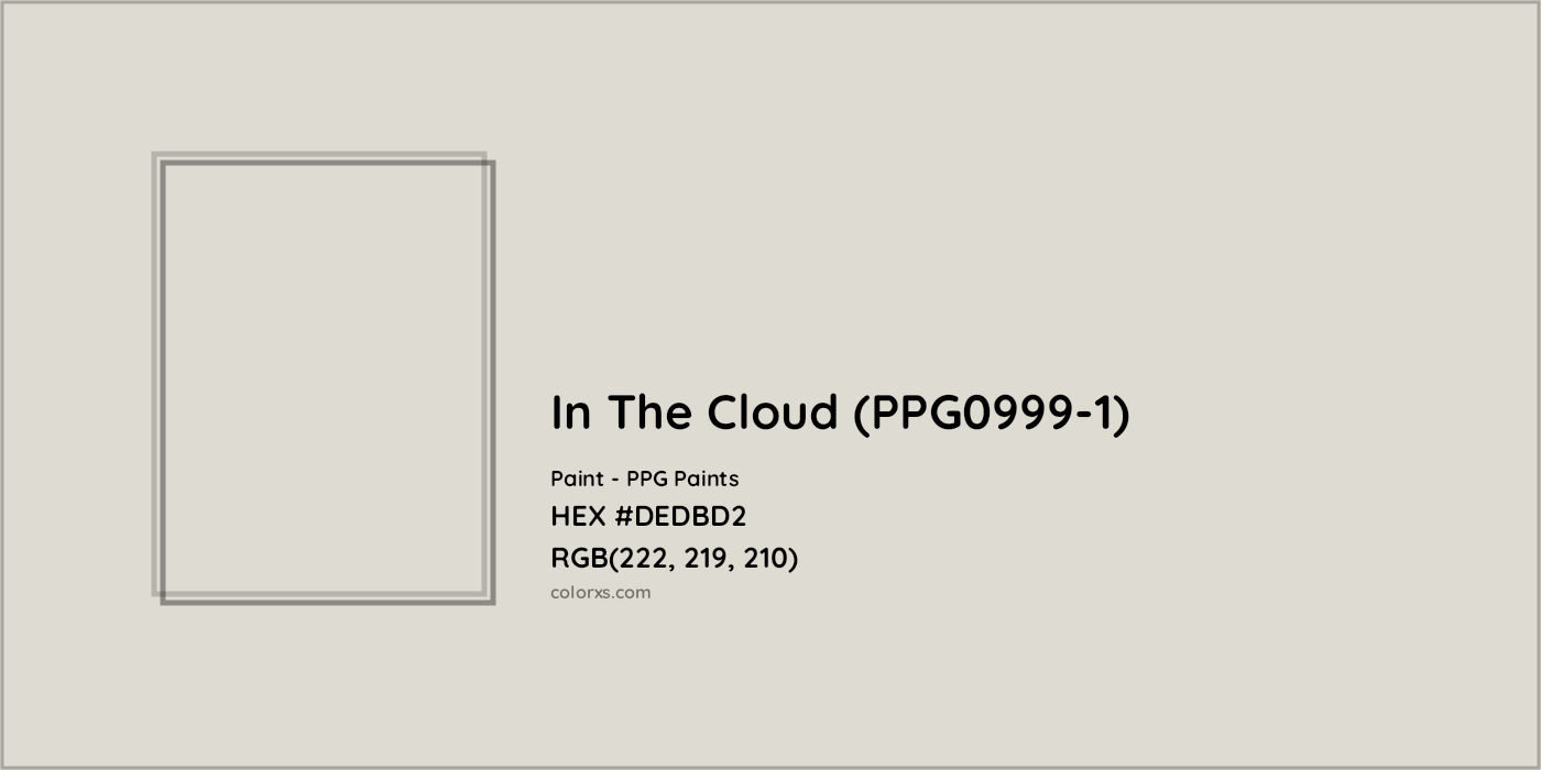 HEX #DEDBD2 In The Cloud (PPG0999-1) Paint PPG Paints - Color Code