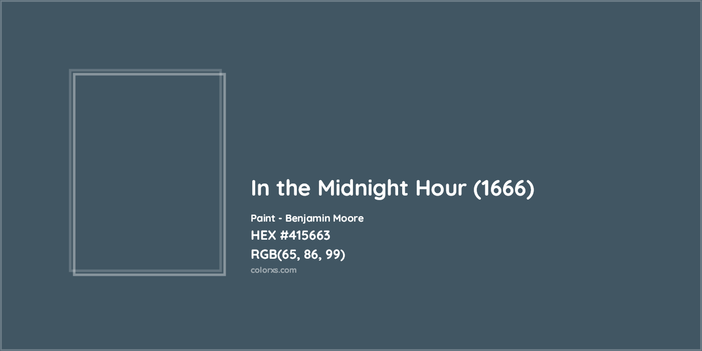 HEX #415663 In the Midnight Hour (1666) Paint Benjamin Moore - Color Code