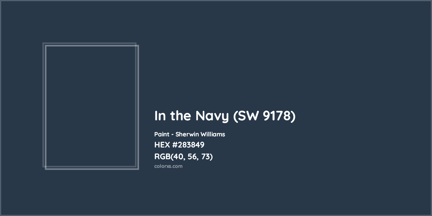 HEX #283849 In the Navy (SW 9178) Paint Sherwin Williams - Color Code