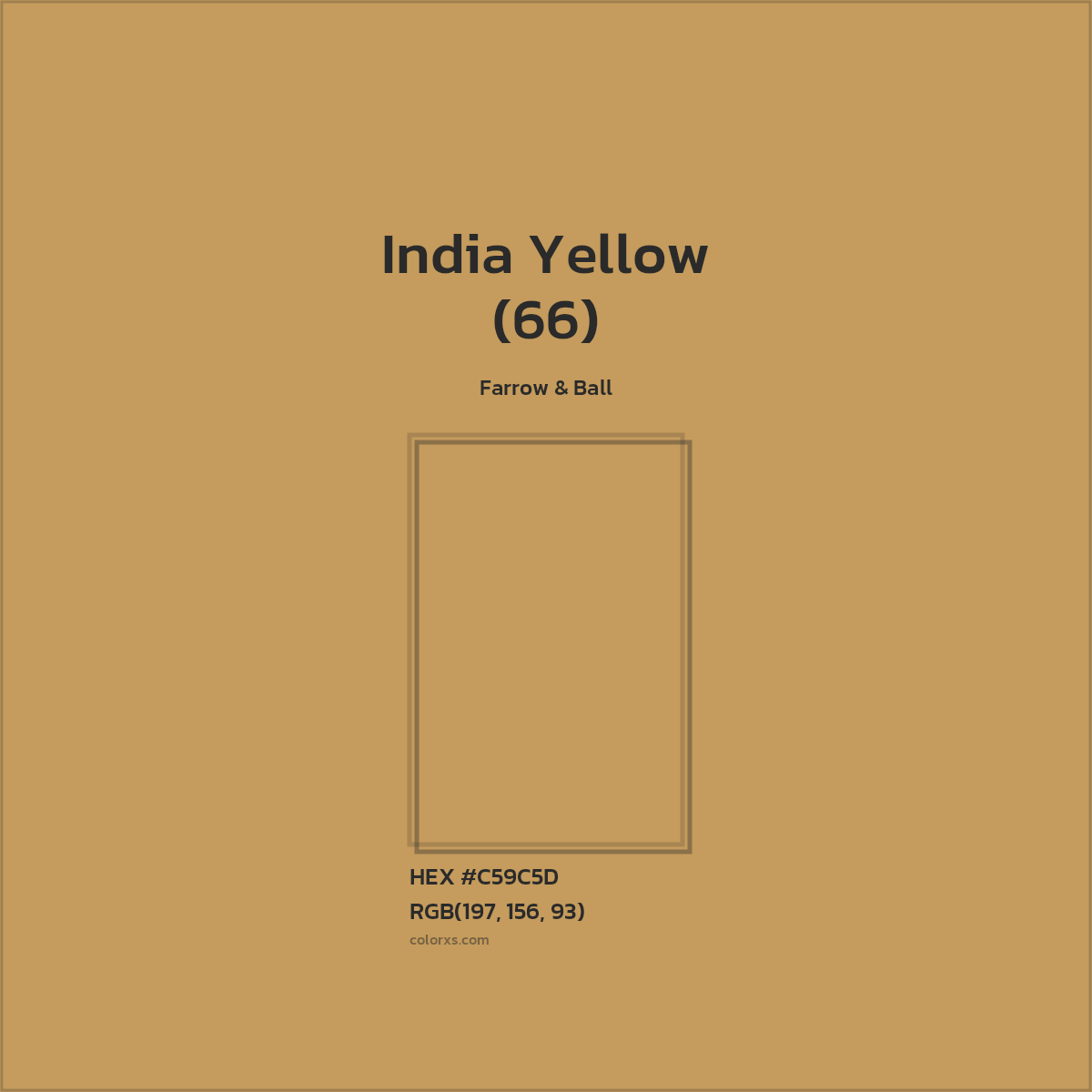 HEX #C59C5D India Yellow (66) Paint Farrow & Ball - Color Code