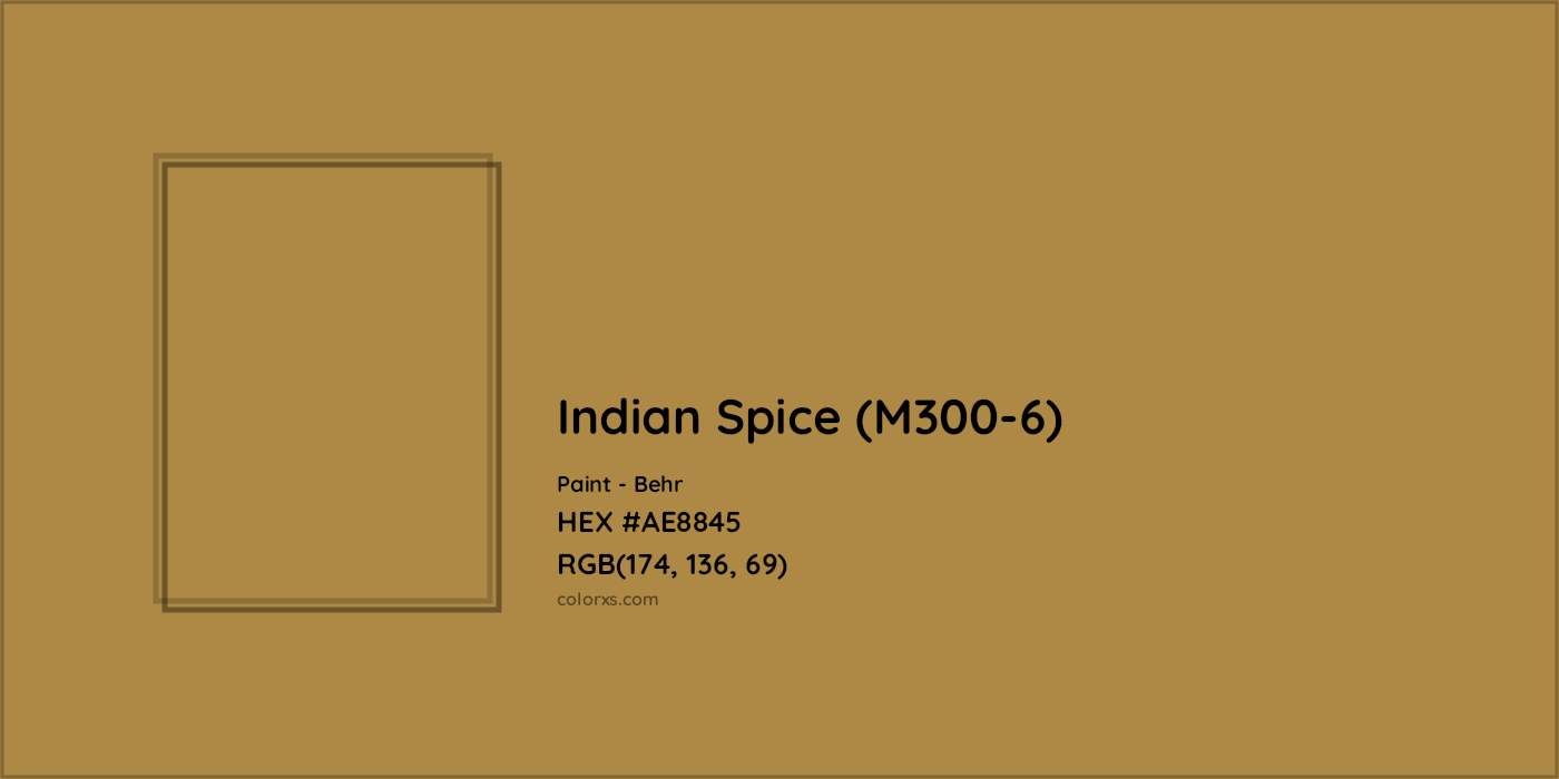 HEX #AE8845 Indian Spice (M300-6) Paint Behr - Color Code