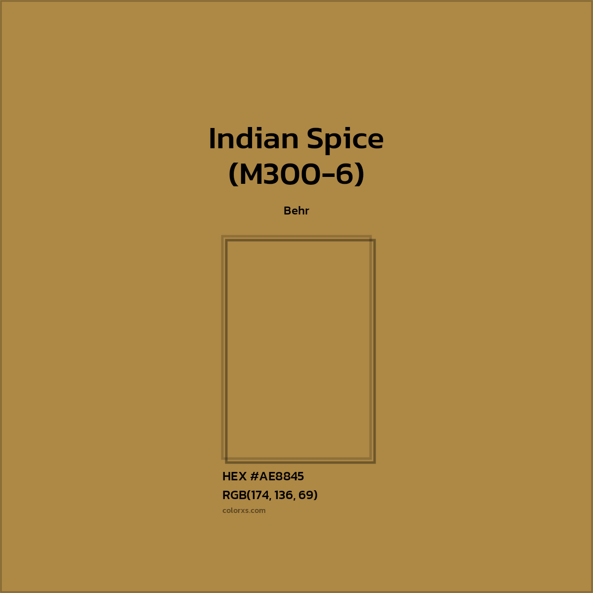 HEX #AE8845 Indian Spice (M300-6) Paint Behr - Color Code