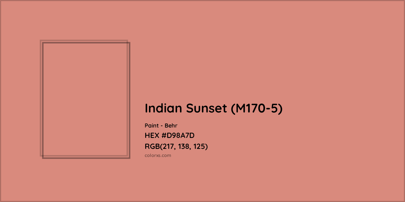 HEX #D98A7D Indian Sunset (M170-5) Paint Behr - Color Code