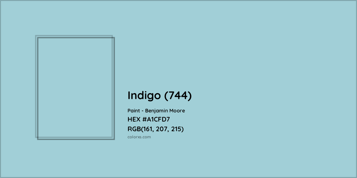 HEX #A1CFD7 Indigo (744) Paint Benjamin Moore - Color Code