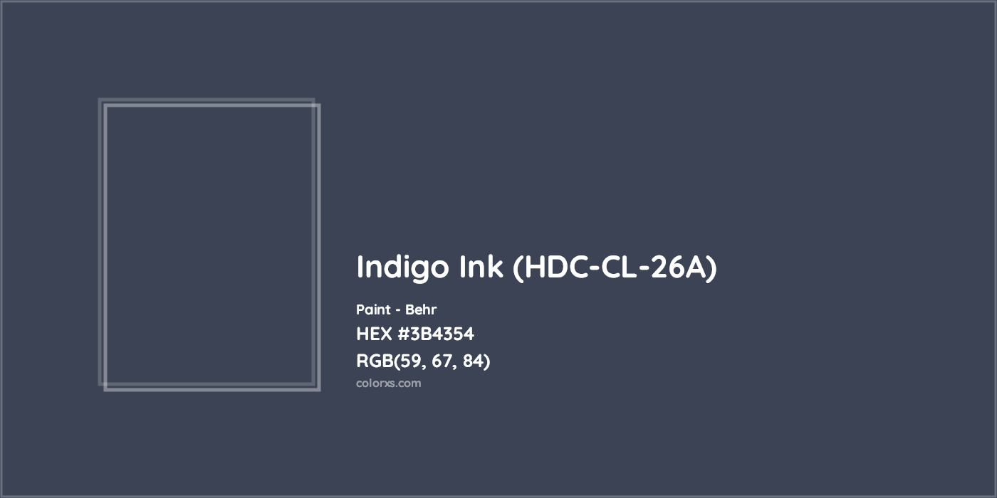 HEX #3B4354 Indigo Ink (HDC-CL-26A) Paint Behr - Color Code