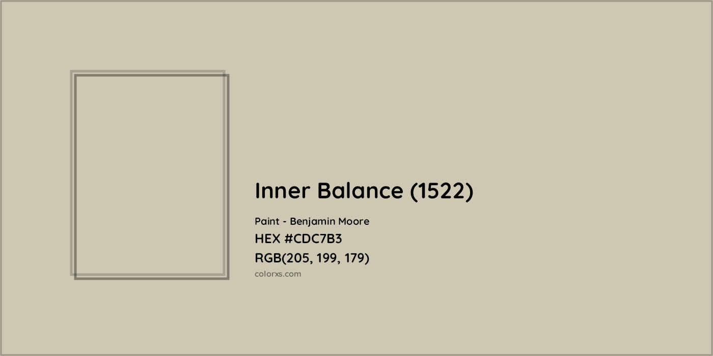 HEX #CDC7B3 Inner Balance (1522) Paint Benjamin Moore - Color Code
