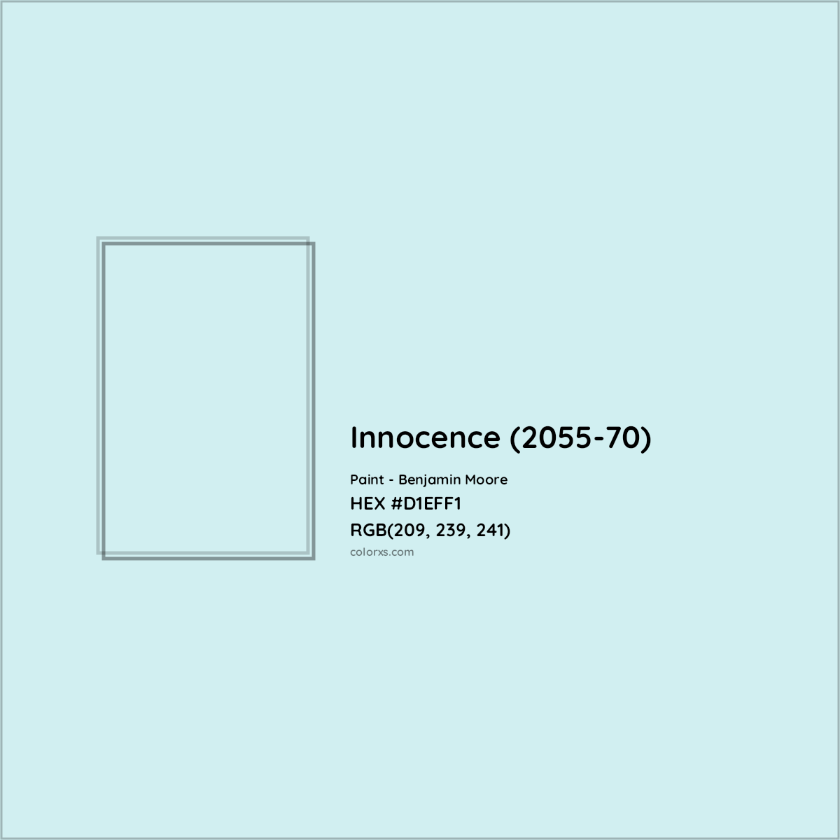 HEX #D1EFF1 Innocence (2055-70) Paint Benjamin Moore - Color Code