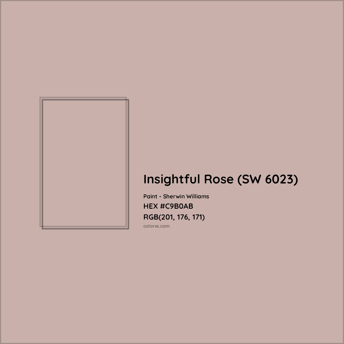 HEX #C9B0AB Insightful Rose (SW 6023) Paint Sherwin Williams - Color Code