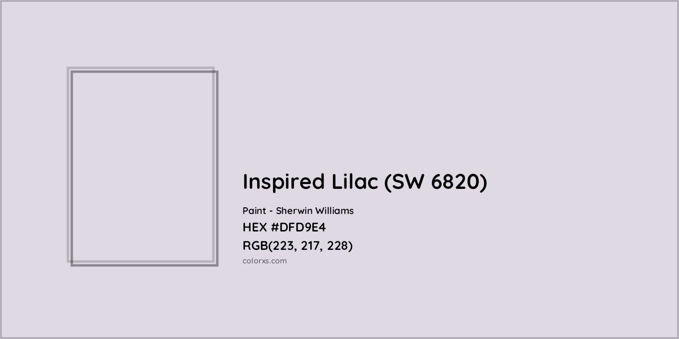 HEX #DFD9E4 Inspired Lilac (SW 6820) Paint Sherwin Williams - Color Code