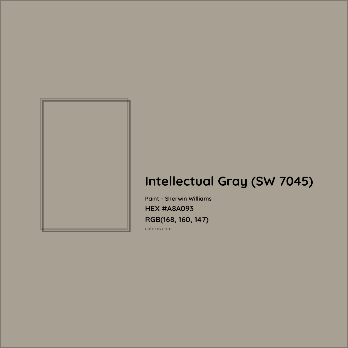 HEX #A8A093 Intellectual Gray (SW 7045) Paint Sherwin Williams - Color Code