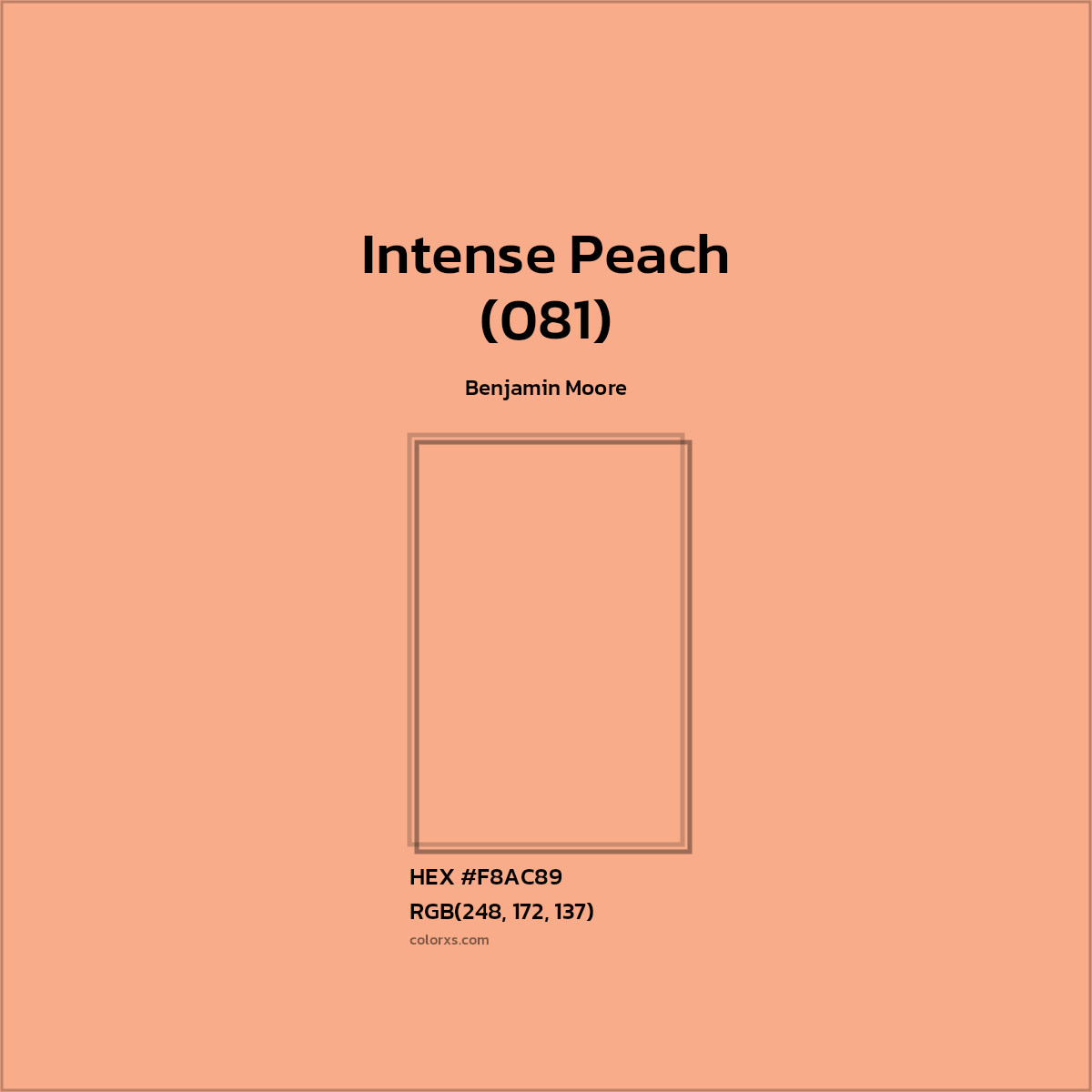 HEX #F8AC89 Intense Peach (081) Paint Benjamin Moore - Color Code