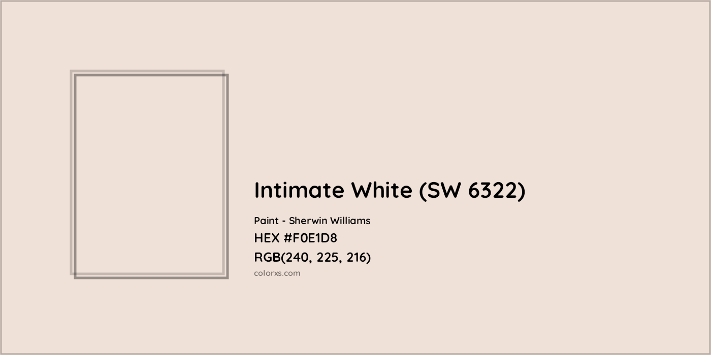 HEX #F0E1D8 Intimate White (SW 6322) Paint Sherwin Williams - Color Code