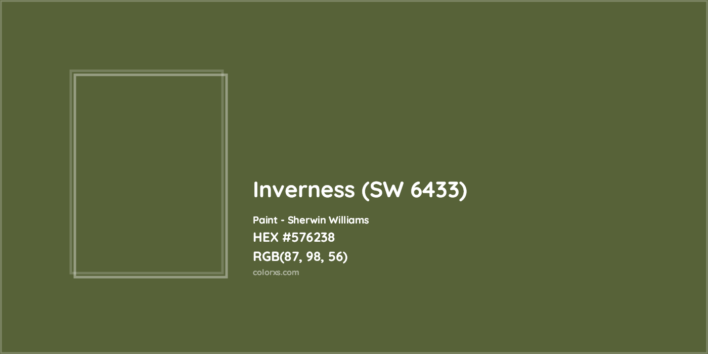 HEX #576238 Inverness (SW 6433) Paint Sherwin Williams - Color Code
