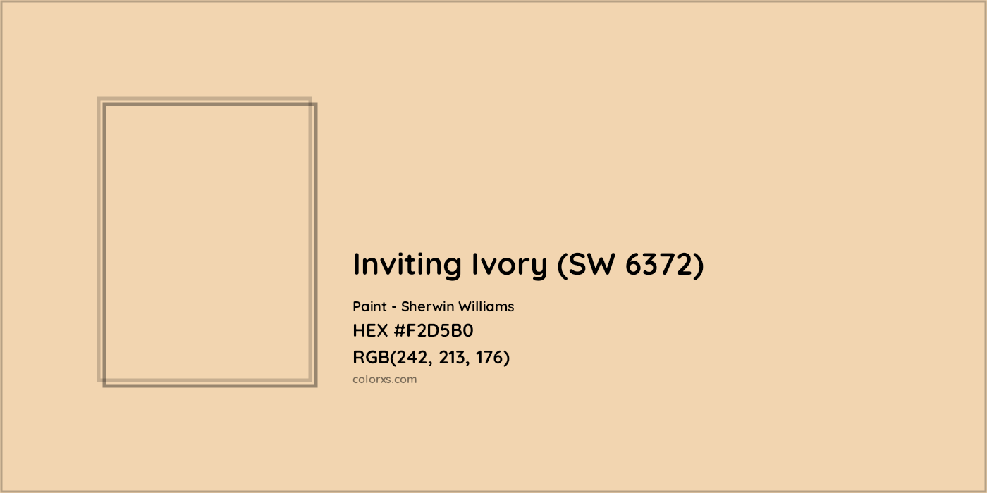 HEX #F2D5B0 Inviting Ivory (SW 6372) Paint Sherwin Williams - Color Code