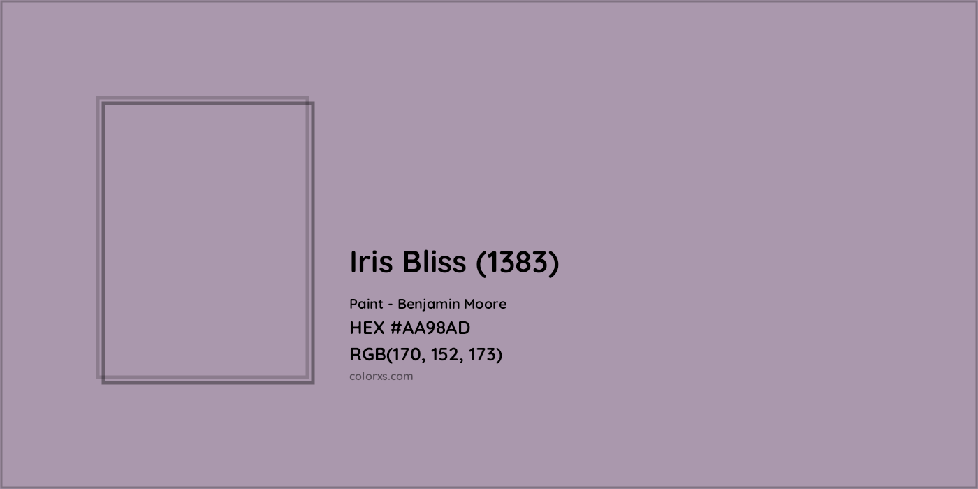 HEX #AA98AD Iris Bliss (1383) Paint Benjamin Moore - Color Code