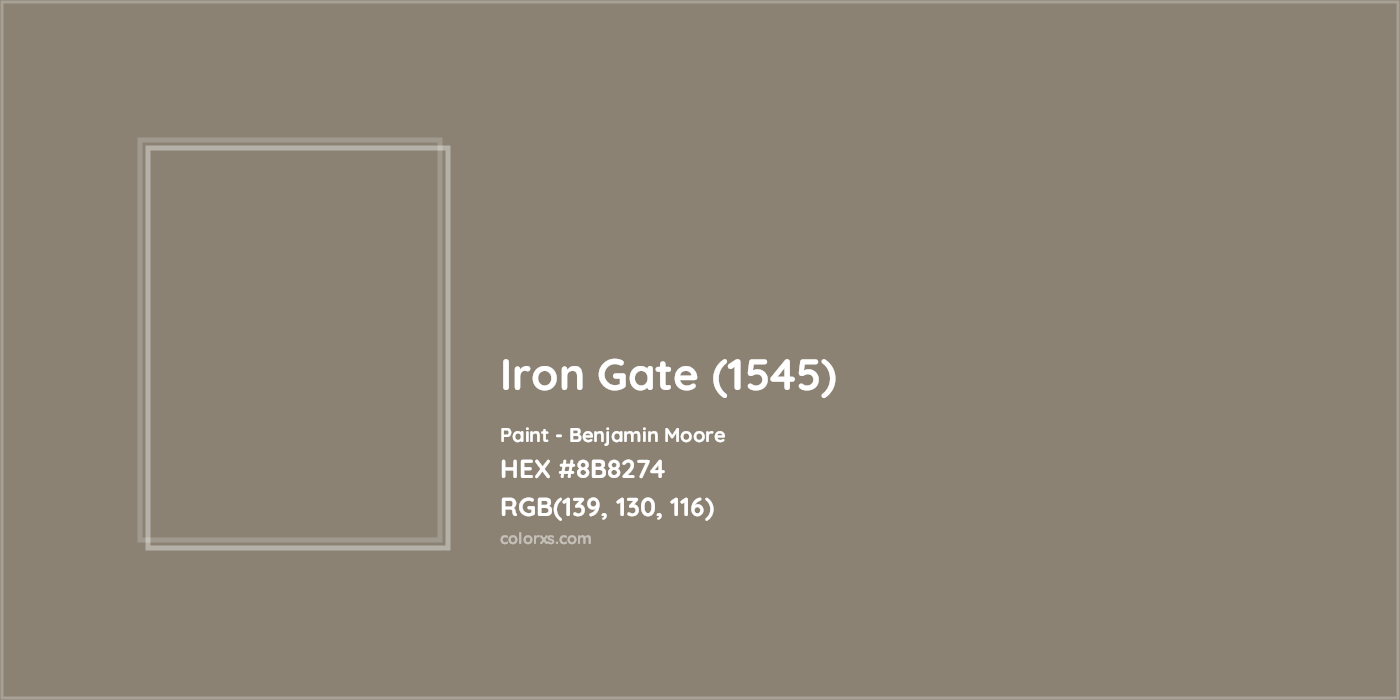 HEX #8B8274 Iron Gate (1545) Paint Benjamin Moore - Color Code