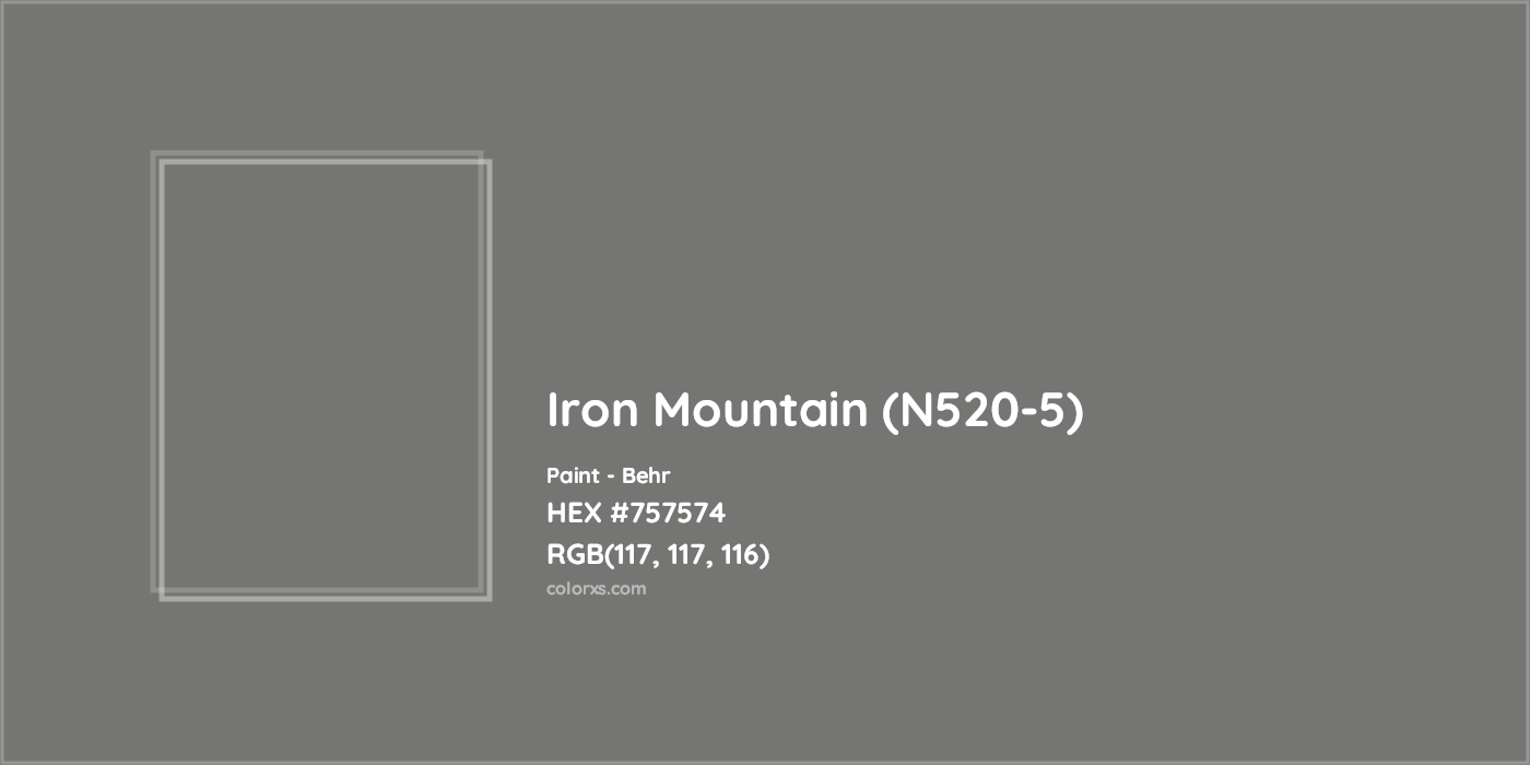 HEX #757574 Iron Mountain (N520-5) Paint Behr - Color Code