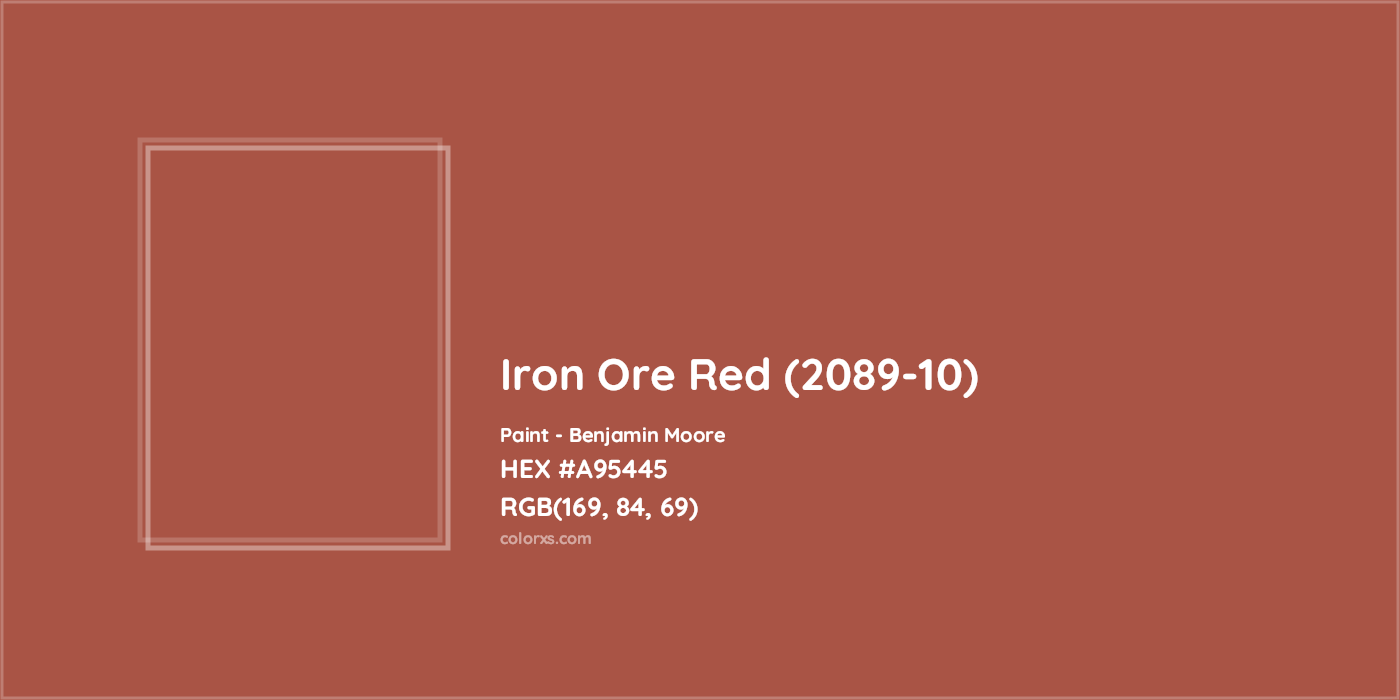 HEX #A95445 Iron Ore Red (2089-10) Paint Benjamin Moore - Color Code